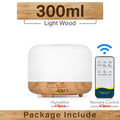 300 500ML Air Humidifier With Remote Control Colorful Non-printed Ultrasound Aroma Diffuser Pure White Dark Light Wood Grain Lootquake LLC