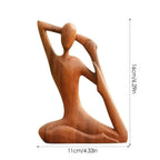 Wooden Yoga Meditation Statue Handmade Abstract Pose Sculpture Wood Carving Creative Tabletop Ornaments Living Room Galleries Lootquake LLC