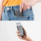 Rfid Credit Card Holder Metal Thin Slim Smart Wallet Men Women Wallets Pop Up Minimalist Small Black Purse Mini Walets for Men Lootquake LLC