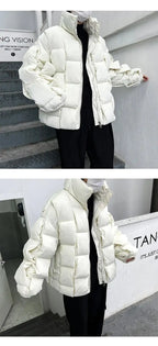 2023 Korean Fashion Thick Winter Jacket Men Parkas Jacket Men Outwear Coats Solid Stand Collar Windbreaker Cotton Padded Jacket