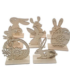 1pc Easter Wooden Egg Ornament Hollowed Rabbit Crafts For Easter Home Table Decorations Kids Handmade DIY Painting Gifts Supply Lootquake LLC