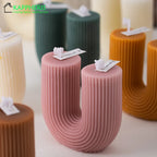 U Shaped Candle Scented Candles Ribbed Aesthetic Home Decorative Candles Smokeless Personalized Candles Guest Gift Lot Lootquake LLC