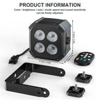 Yiflamefly 4Pcs 30W Par Lights 4x8W LED RGBWYP+CYAN DJ Light Remote & DMX Controlled Stage Light For Wedding Party Club Disco
