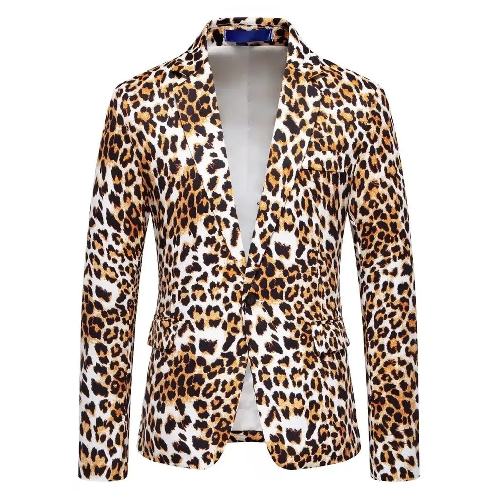 Men's Suit Jacket Leopard Print Suit Business Casual Party Suit Jacket Men Blazer  Coat Men Pi-Mart