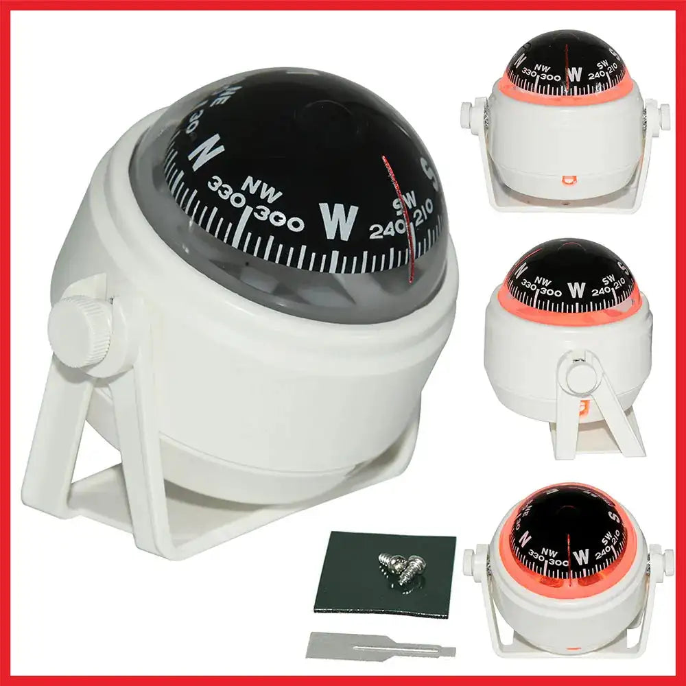 Navigation Car Compass For Marine Car Boat Pivoting Electronic LED Light Guide Ball Vehicle Navigation Tool Compass Accessories