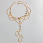 Boho Beaded Anklet for Women - Summer Beach Toe Bracelet, 22+5cm