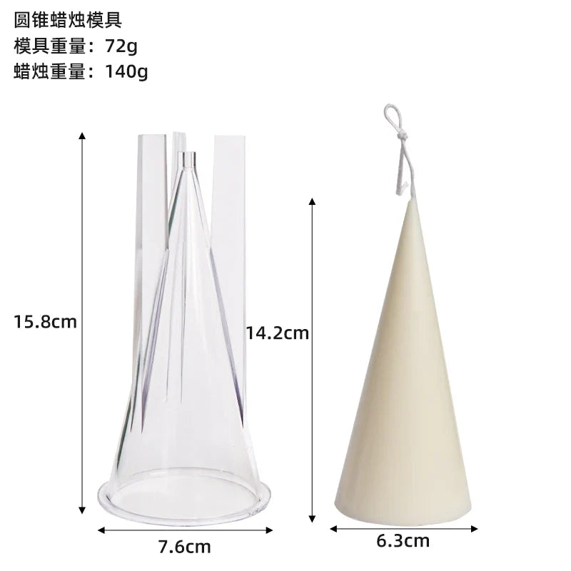 Striped Conical Candle Mold Diy Handmade Aromatherapy Candle Making Tool Home Decor Candle Acrylic Plastic Molds Lootquake LLC