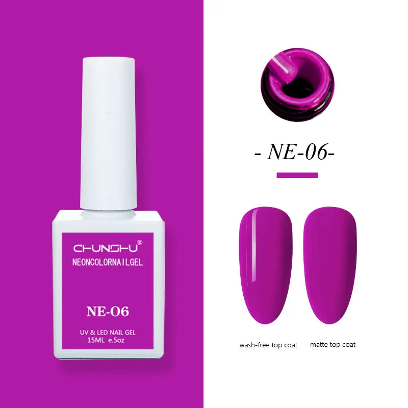 CHUNSHU 15ml Fluorescence Gel Nail Polish Semi Permanent UV/LED Nail Gel Long Lasting Varnish For Nails Art Manicures Soak Off Lootquake LLC