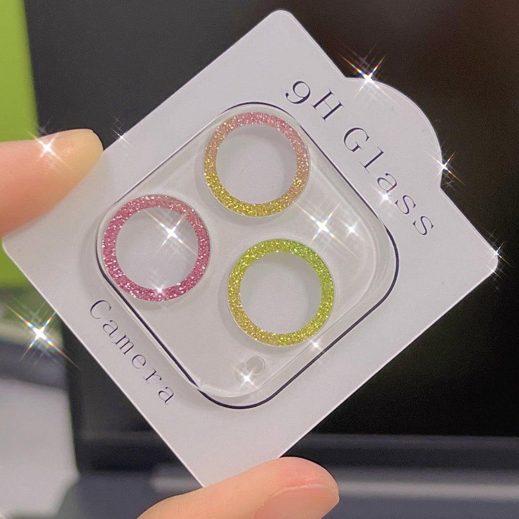 Glitter Full Cover Camera Lens Protector on For iPhone 12 13 11 Pro Max Mini 9H Tempered Glass Cover iPhone11 Camera Sticker Cap Lens Ring Cover Stevvex