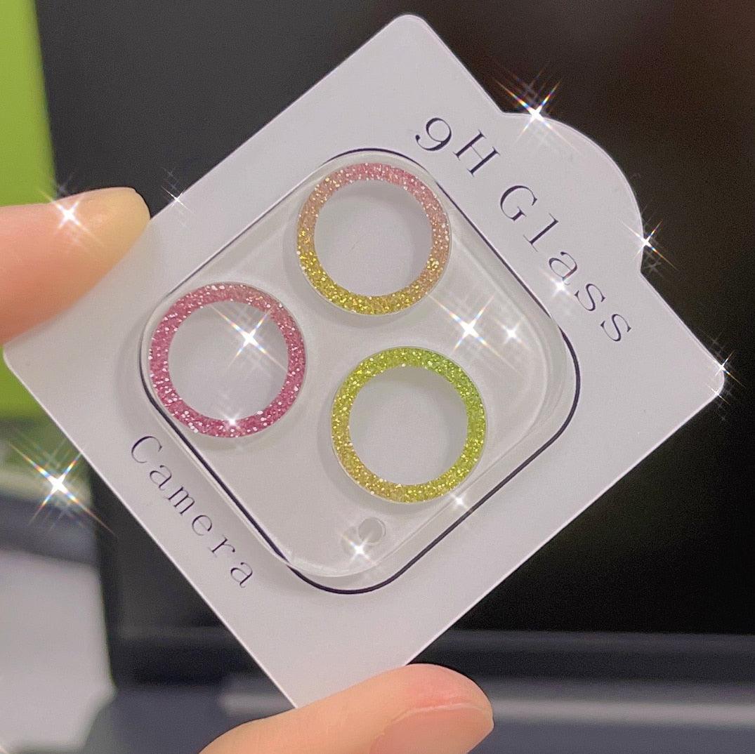 Glitter Full Cover Camera Lens Protector on For iPhone 12 13 11 Pro Max Mini 9H Tempered Glass Cover iPhone11 Camera Sticker Cap Lens Ring Cover Stevvex