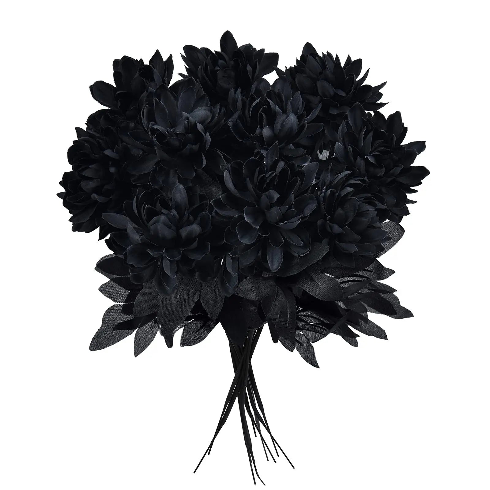 Halloween Decoration Burgundry Dahlia Black Artificial Flower Branch Arrangement Materials Fake Flower Table Home Party Decor Lootquake LLC