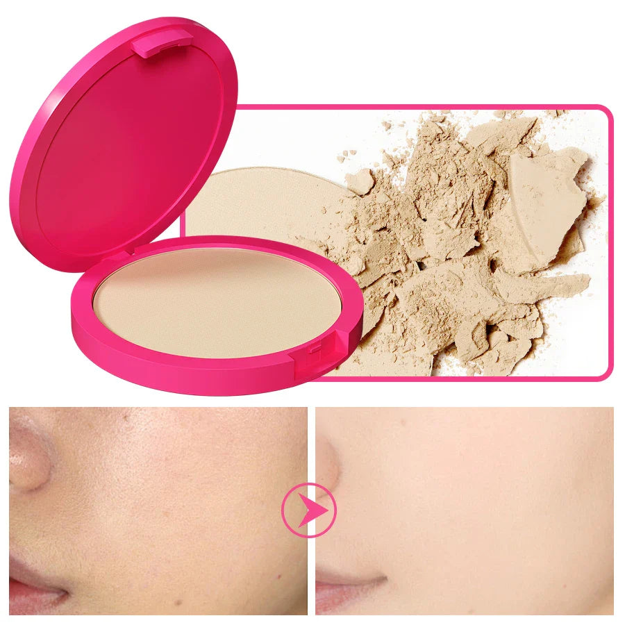 Natural Matte Pressed Powder Oil Control Brighten Whitening Face Base Foundation Compact Concealer Makeup Cosmetics Lootquake LLC