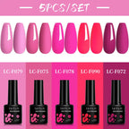 LILYCUTE 5Pcs/Set 7ML Red Brown Nail Gel DIY Nail Art Semi Permanent UV Gel Polish Long Lasting Design Manicure Kit Supplies Lootquake LLC