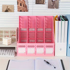 Detachable A4 Document Organizer - Desktop Bookshelf & File Holder, Durable PP Material, Office Supplies Storage Rack Lootquake LLC