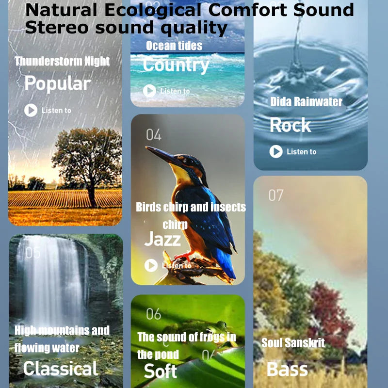 Bluetooth 5.2 Bone Conduction Speaker Under Pillow Noise Reduction Speaker Stereo Music Player with Flashlight Sleep Aid Lootquake LLC