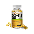 Vitamin D3 + K2 (MK-7)  Capsules - Strong Bones, Promote Brain Health, Maintain Cardiovascular Health, Enhances Immune System