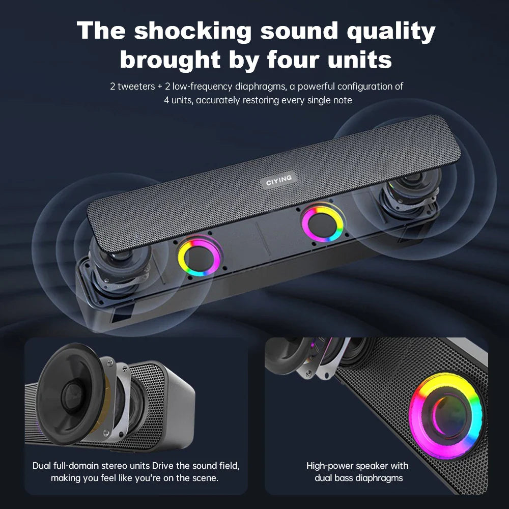 Bluetooth Speaker HD Sound Portable Playback AUX TF Card and USB LED Light Speaker Bluetooth 5.3 Wireless Loud Speaker amplified Lootquake LLC