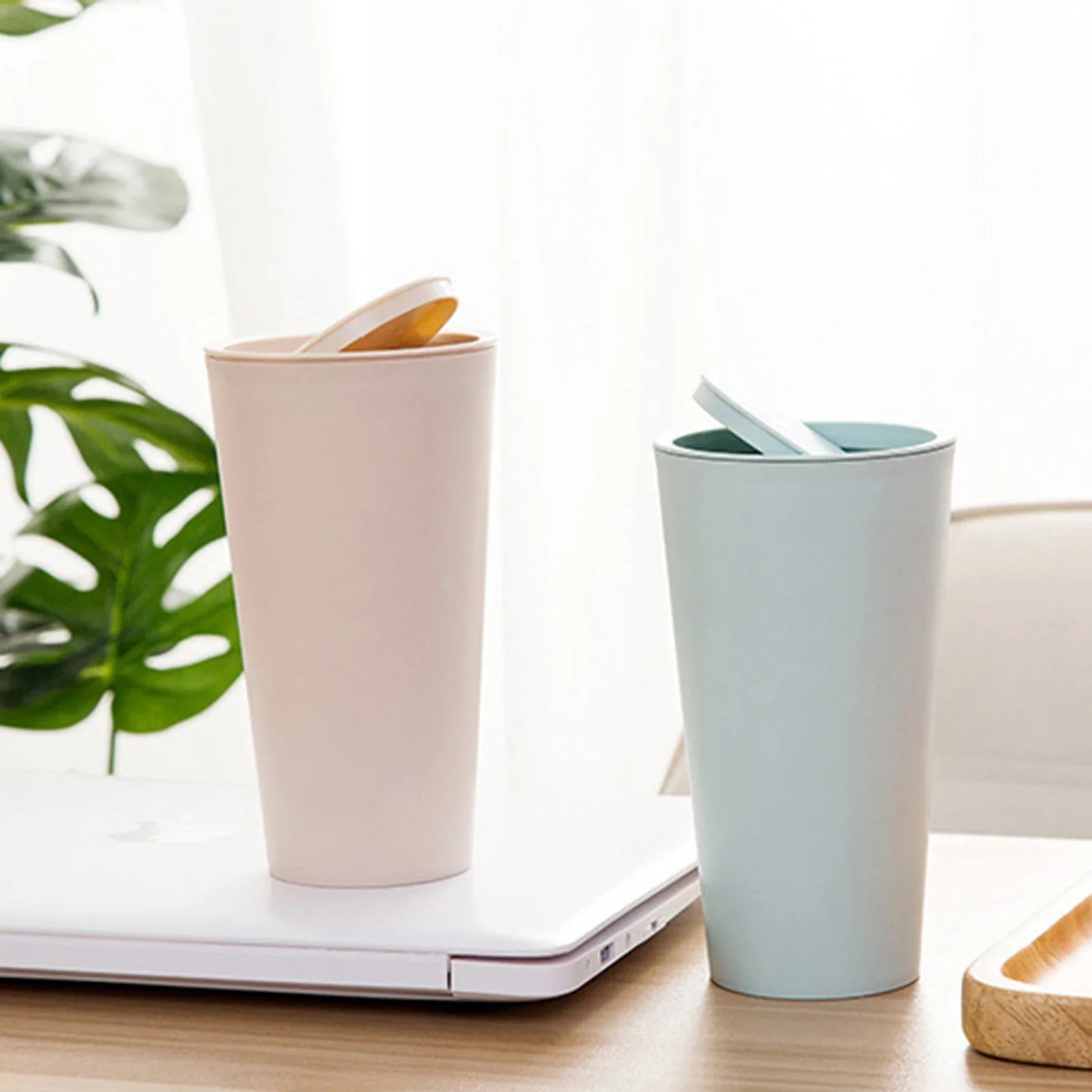 Mini Desktop Bin Small Trash Can with Cover Bedroom Trash Can Garbage Can Clean Workspace Storage Box Home Desk Trash Can Lootquake LLC