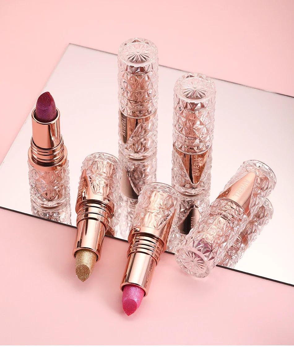 Fine Glitter lipstick, Quicksand Gold Lipstick, Moisturizing Silky Mermaid Girl Pink, Long-Lasting Waterproof Grapefruit Orange Lootquake LLC