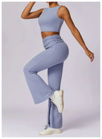 Elevate Activewear: Seamless Leggings & Top Set THRIXINE