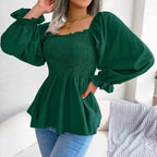 Loose Fit Chiffon Blouse - Elegant Polyester Top | Femstylo - SJB-DIAMOND ELITES