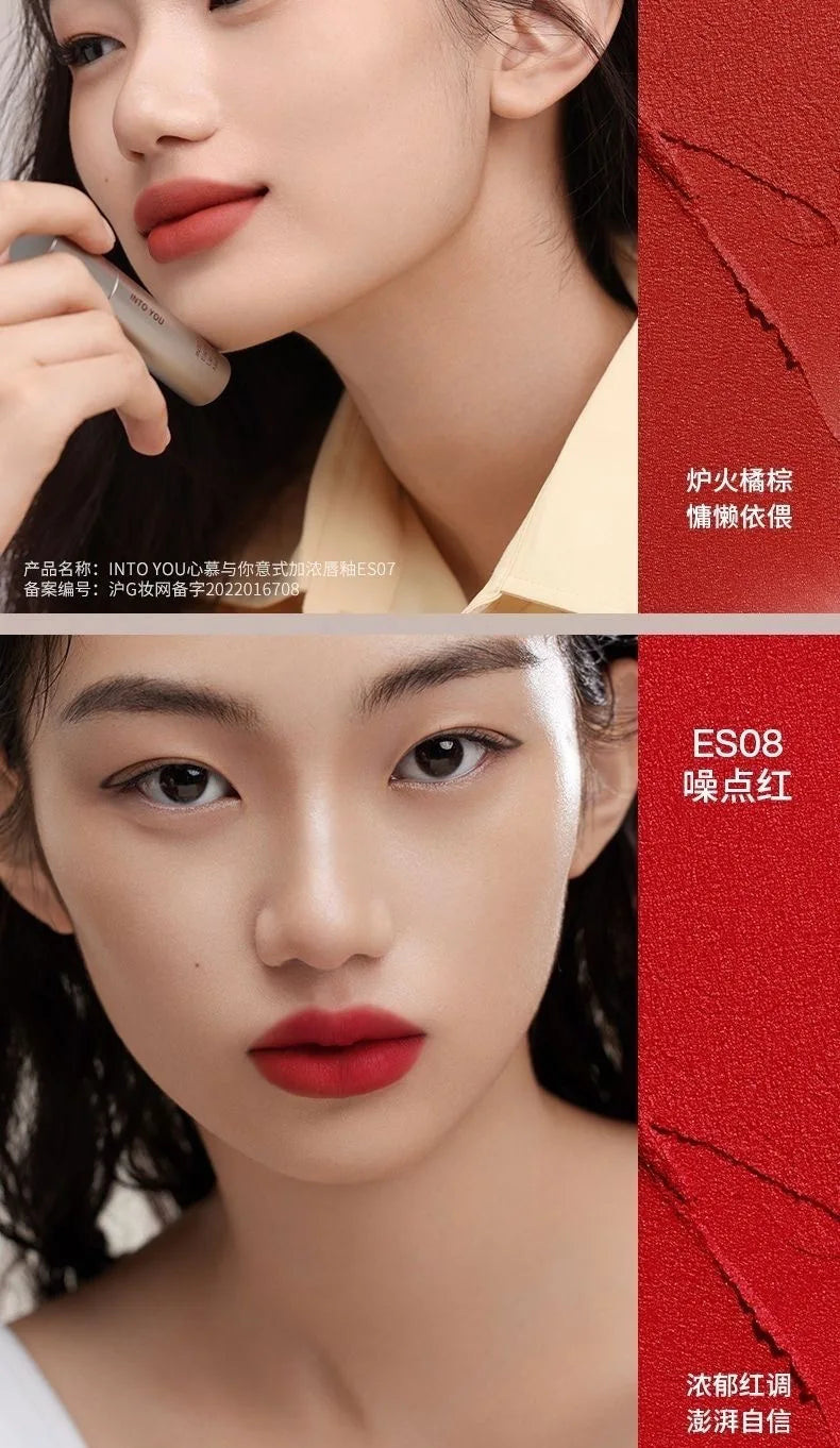 INTOYOU Matte Lipstick Longlasting Lip Clay Velvet Waterproof Lip Gloss Non-sumdge Non-stuicky Lip Stain Espresso Lips Makeup