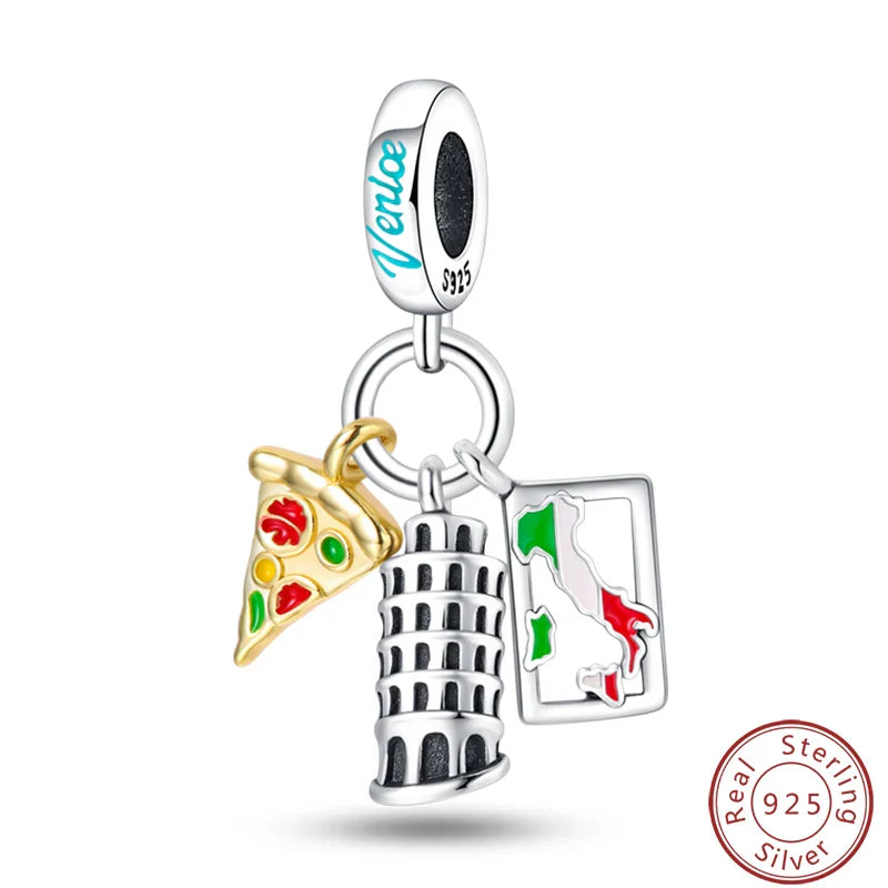 S925 Sterling Silver Princess Golf Hamster Camera Travel Three Piece Set Charms Beads 3mm DIY Fine Jewelry Making Lootquake LLC