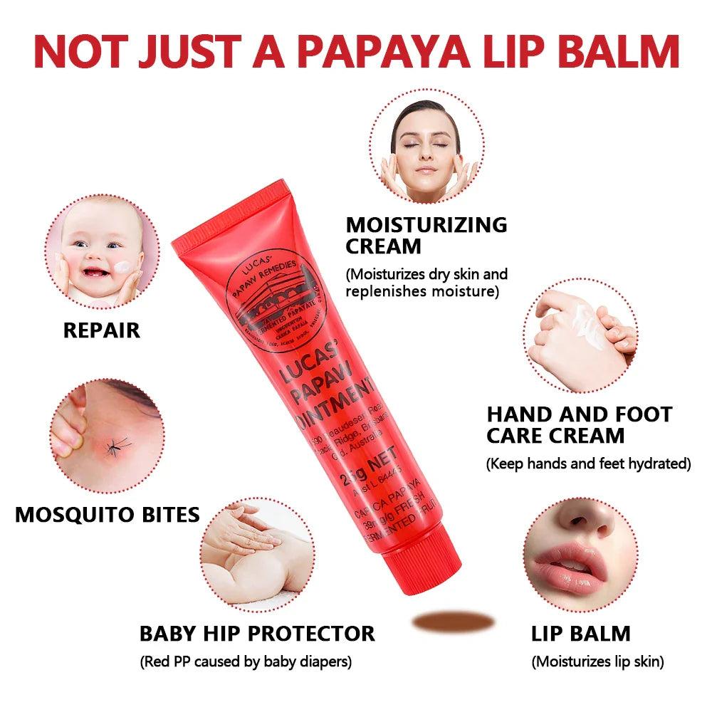 Face Care Lucas Papaw Ointment Balm Lipstick Moisturizing Anti Drying Multifunctional Hydrating Universal Cream Lip Balm Oil 25g Lootquake LLC