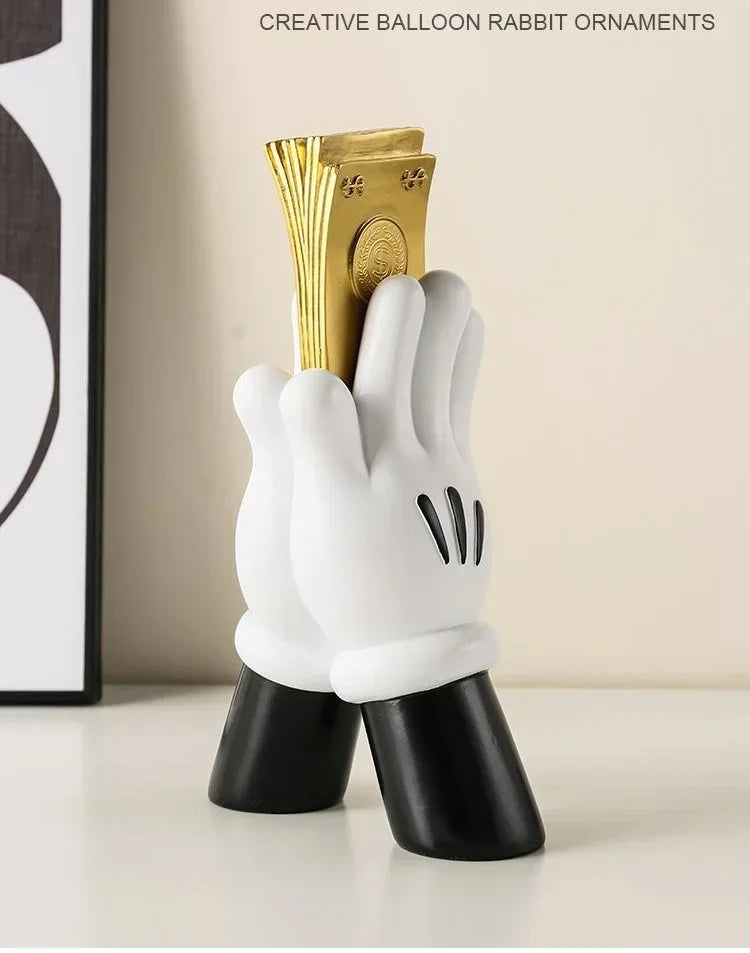 Aesthetic Hand Figurines Worship Money Creative Resin Sculpture Art Hand Statue Luxury Livingroom Decoration Desk Accessories Lootquake LLC