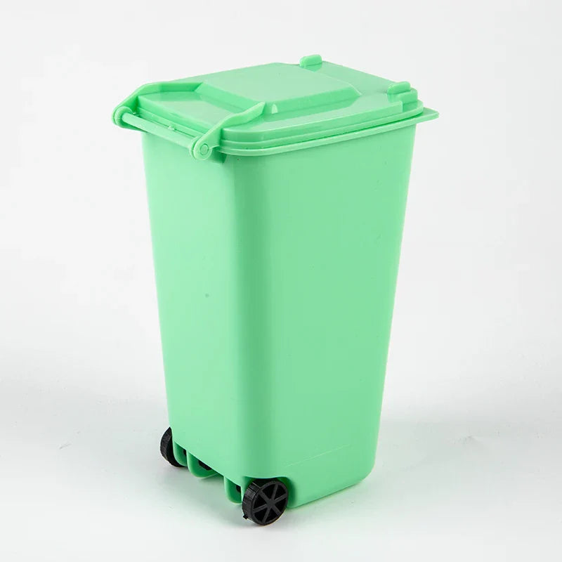 Mini Desktop Trash Can Plastic Waste Bins With Lid Household Clean Trash Desk