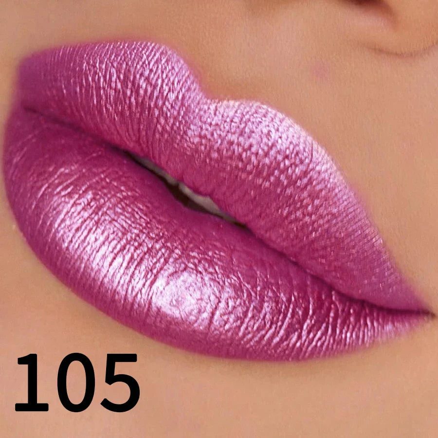 19 colors glitter lipstick hydrating red pink sparkling shine lip color highly pigmented lip tints metallic finish lip makeup Lootquake LLC