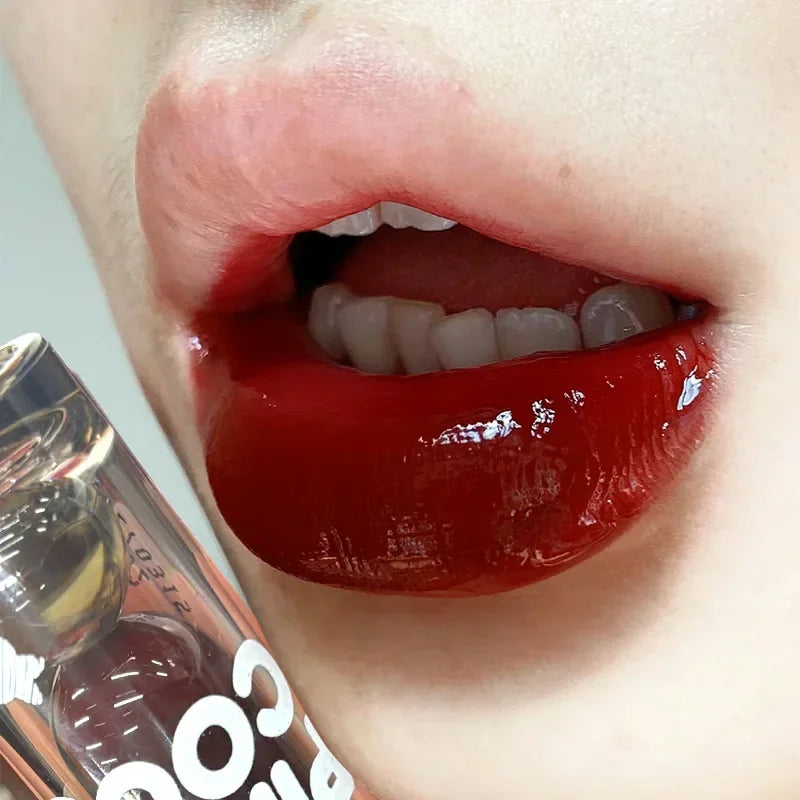 Dark Red Brown Mirror Lip Glaze Water Light Moisturizing Non-stick Cup Highly Pigmented Red Liquid Lipstick Lips Makeup Cosmetic Lootquake LLC