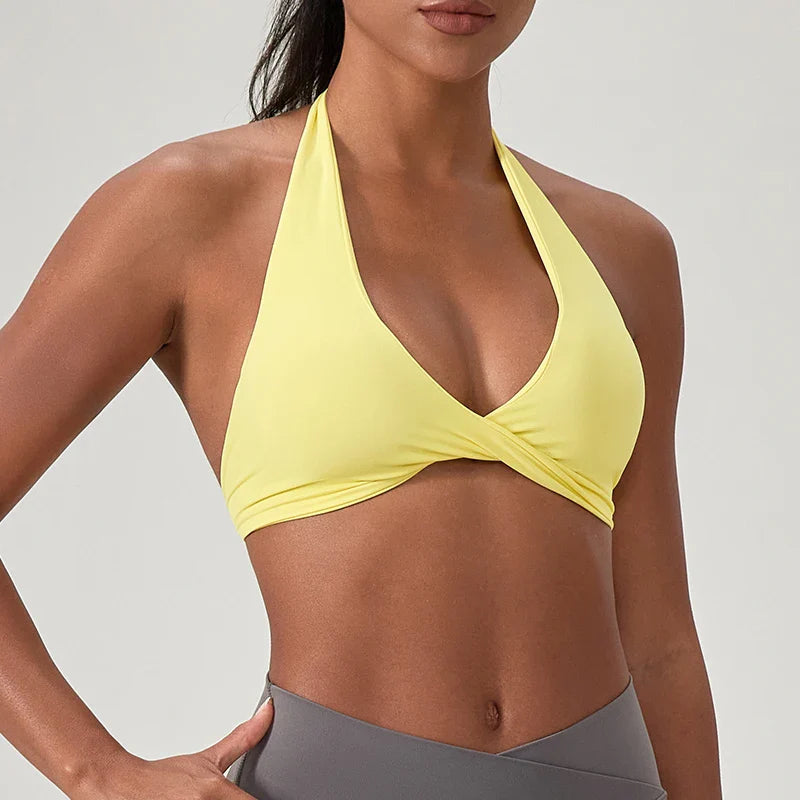 FlexiFit Halter: Stylish Yoga Gym Bra for Women THRIXINE