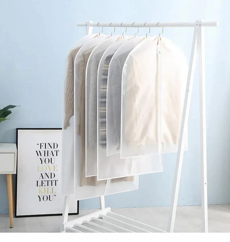 Clothes Dust Cover Plastic Waterproof Transparent Clothing Covers Home Storage Bag Clothing Hanging Garment Bag Wardrobe Storage Lootquake LLC