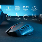 Redragon M656 Gainer Wireless Gaming Mouse, 4000 DPI 2.4Ghz Wireless Gamer Mouse w/ 5 DPI Levels, 7 Macro Buttons, Red LED Backl Lootquake LLC