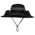 Outdoor Camping Fishing Hiking Sunscreen Fisherman Hat Solar Fan Cap Portable Solar Charging Cap With Fan For Unisex