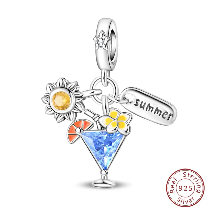 S925 Sterling Silver Princess Golf Hamster Camera Travel Three Piece Set Charms Beads 3mm DIY Fine Jewelry Making Lootquake LLC