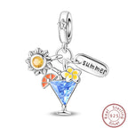 S925 Sterling Silver Princess Golf Hamster Camera Travel Three Piece Set Charms Beads 3mm DIY Fine Jewelry Making Lootquake LLC