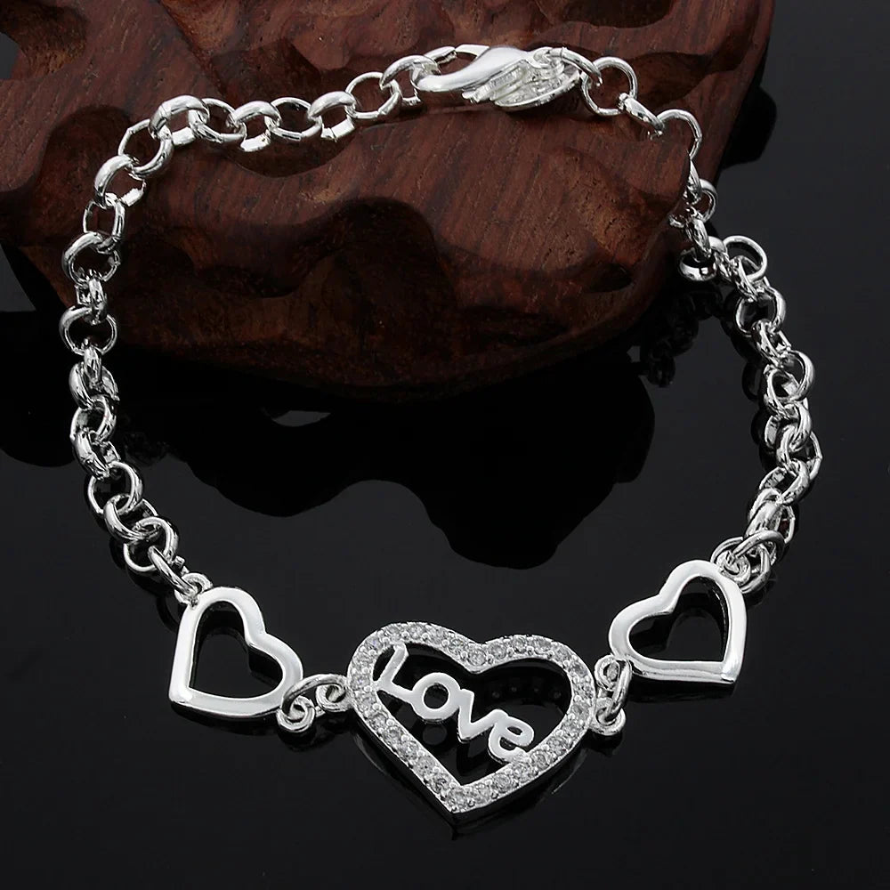 Fashion charm 925 Sterling Silver Bracelet for man woman Twisted rope chain fine jewelry Wedding party Christmas gift Lootquake LLC