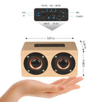 6W Wooden Bluetooth Speaker Portable Stereo HiFi Speakers TF Play Hand Free Call AUX Input Super Bass Loudspeaker Dual Subwoofer Lootquake LLC