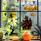 Halloween Pumpkin Window Sticker Haunted House Bat Ghost Glass Wall Sticker Room decor Trick or Treat Halloween Party supplies Lootquake LLC