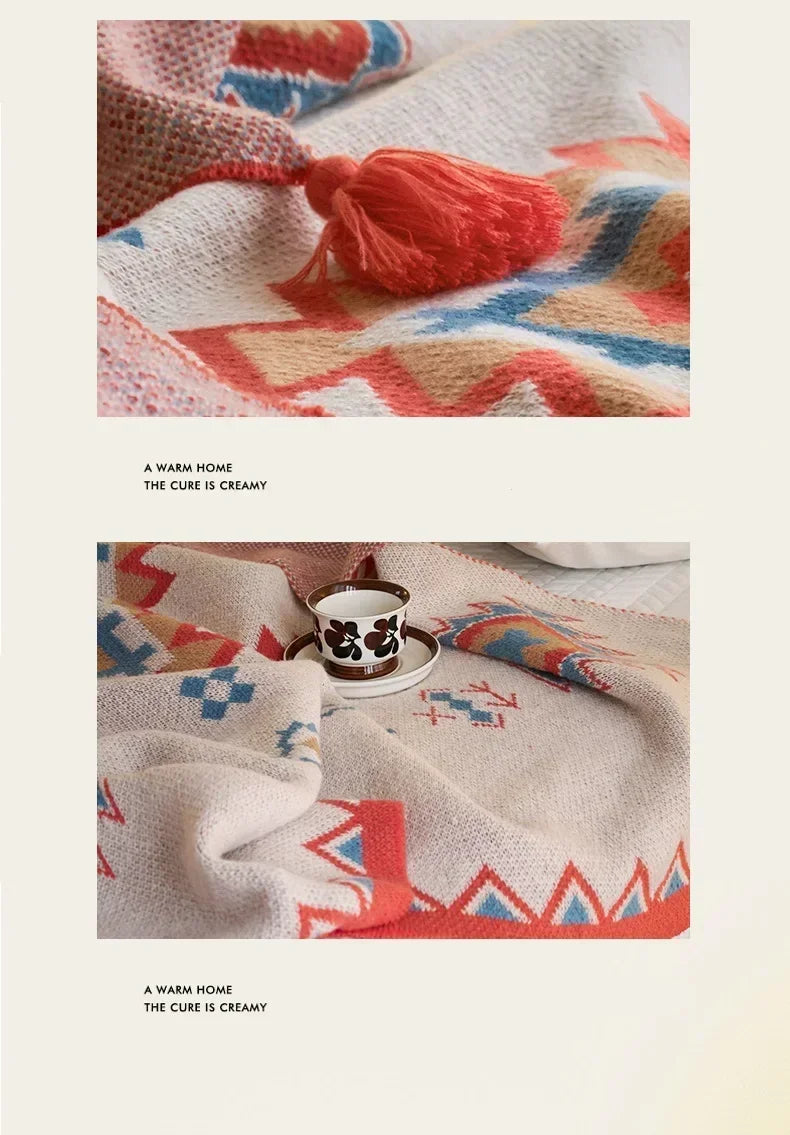 Bohemian Blanket Soft Sofa Cover Summer Blanket Office Nap Blankets Air Conditioning Blankets Knit Blanket For Travel Lootquake LLC