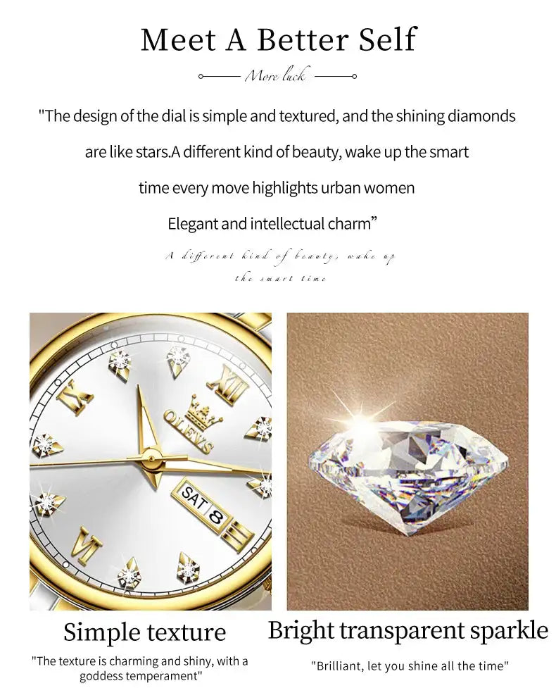 OLEVS Luxury Brand Quartz Watch for Women Stainless Steel Waterproof Ladies Wristwatch Fashion Diamond Dial Women's Watch New In
