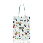 Cartton Print PVC Reusable Women's Shopping Bag Eco Friendly Flower Shopper Handbag Casual Female Student Shoulder Book Purse