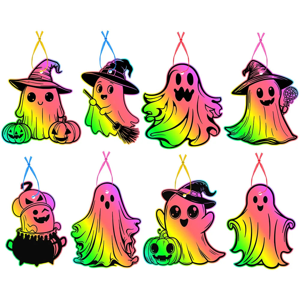 Adhesive Wallpaper for Wall Halloween Ghost, Scary Scratch Art DIY Decals for Haunted House Party Supplies Home Decor Lootquake LLC