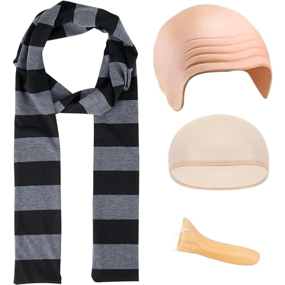 Halloween Party Minion Costumes Little Yellow Man Cosplay Movie Cartoon Funny Dress Up Magical Thief Dad Gray Striped Scarf