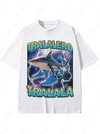 Tralalero Tralala Funny Shark Meme T-shirt Gifts Women's Fashion Gothic Vintage T-shirts Casual T Shirt Pi-Mart