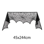 Halloween Decorations Set Spider Web Table Runner Fireplace Scarf Cover Tablecloth 3D Bats Wall Stickers Halloween Party Decor Lootquake LLC