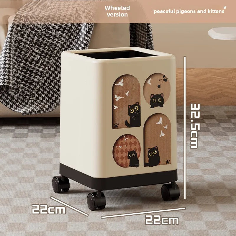 Premium Household Trash Can - Stylish Lidded Waste Bin with Wheels, Oversized Multipurpose Garbage Bin for Living Room & Bedroom Lootquake LLC
