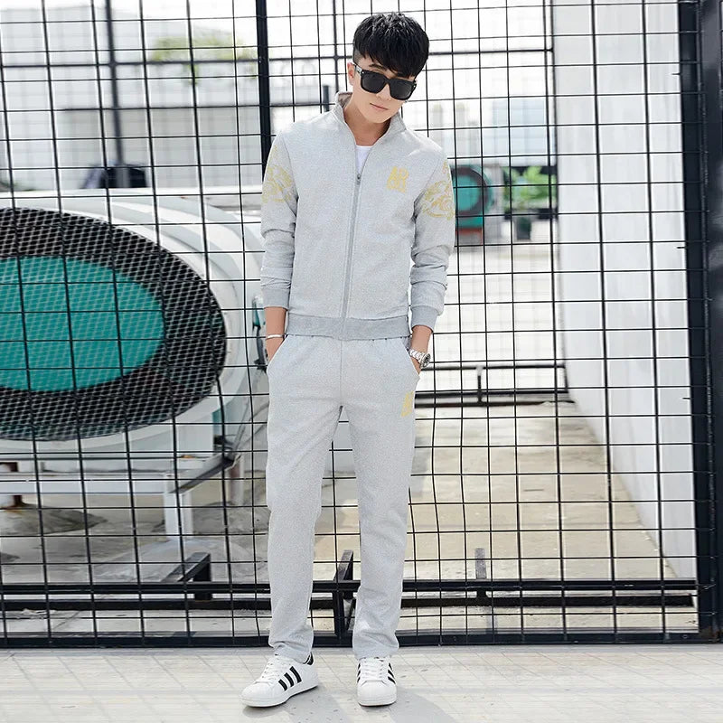 5XL 6XL Men's Plus Size Autumn Tracksuit Set THRIXINE